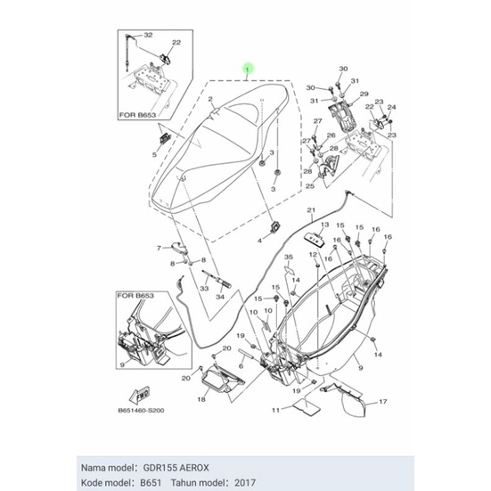 SADEL JOK AEROX 155 ASLI ORI YAMAHA B65 F4730 02
