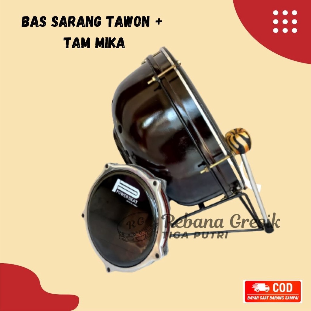 Bas Hadroh 16 inch/40 cm bas Absi Sarang Tawon dan Tam Tung Mika