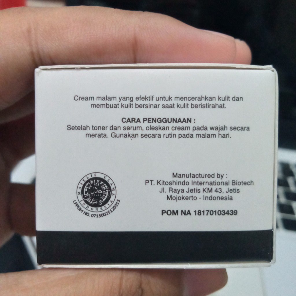 KITODERM GLOWING WHITE NIGHT CREAM | CREAM MALAM PEMUTIH GLOWING