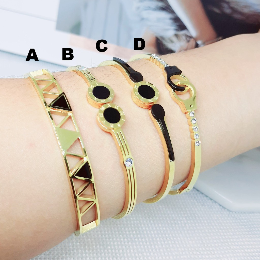 Gelang Titanium Cantik Bangle Gold Anti Karat Luntur - BB572