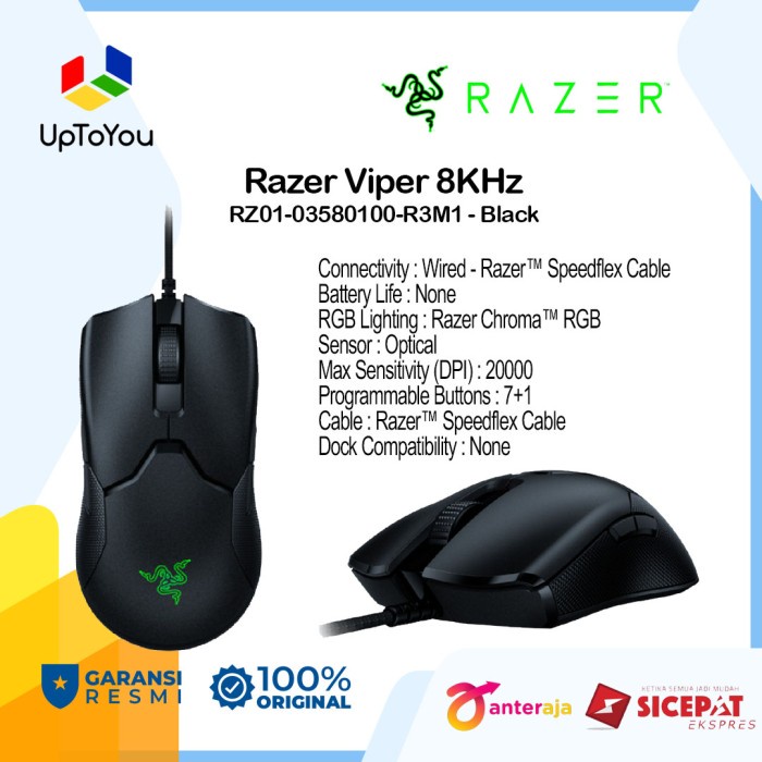 Jual Razer Viper 8KHz Black Gaming Mouse | Shopee Indonesia