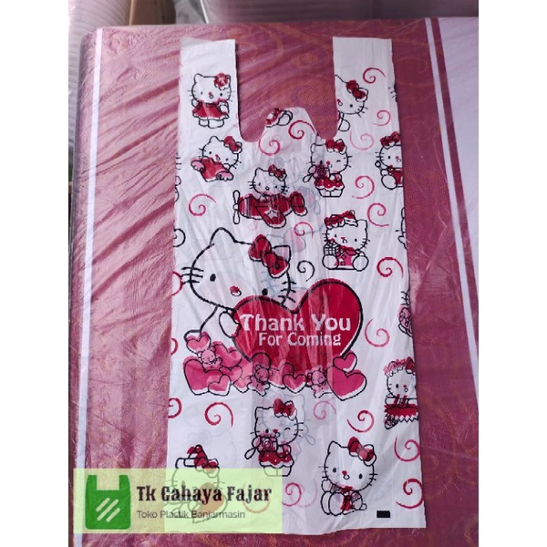 Kantong Plastik Hello Kitty Thank You Ukuran Kecil 15cm