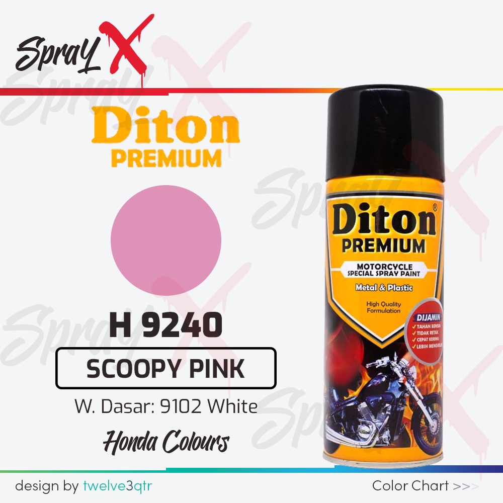 DITON PREMIUM HONDA SCOOPY PINK H 9240 / MERAH MUDA METALIK #H9240 400ML - CAT SEMPROT