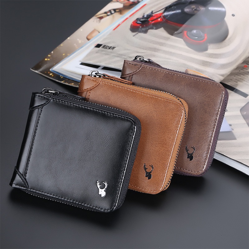 WEIXIER D9185 Dompet Lipat Pria Bifold Pendek Kulit Premium WK-SBY