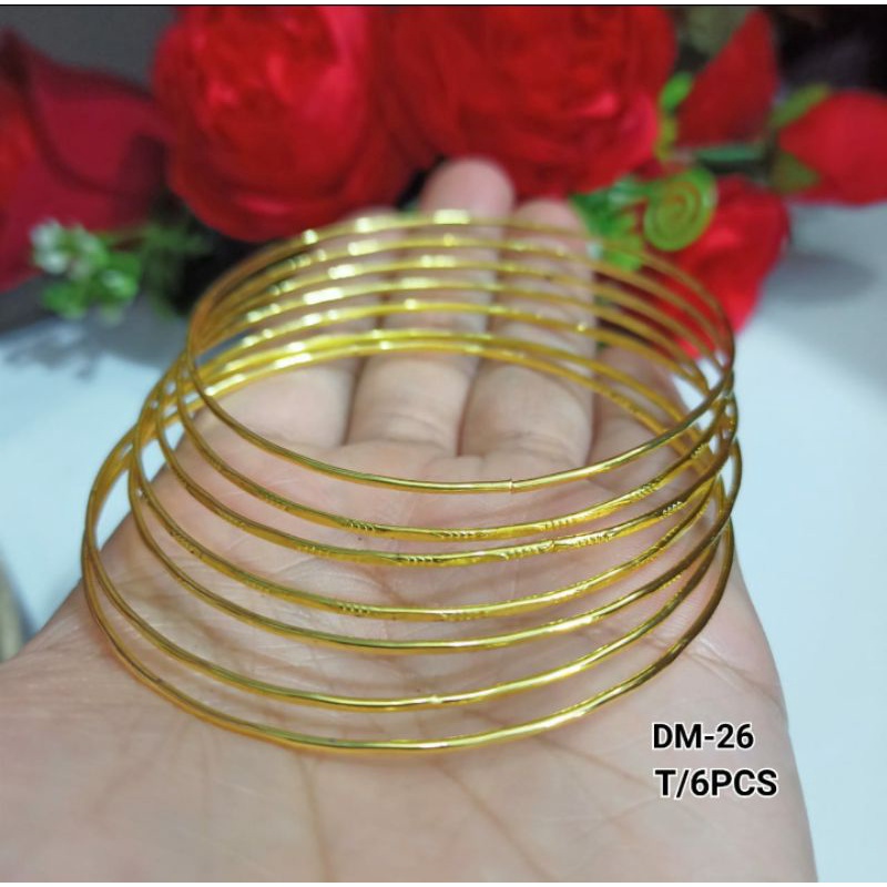 Set Gelang Keroncong isi 6pcs varian warna gold dan silver