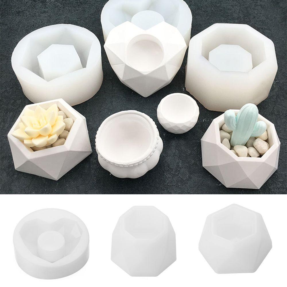 Cetakan Nampan Resin Kristal Nanas DIY Membuat Perhiasan Alat Casting Hexagon Cup Succulent Pot Bunga