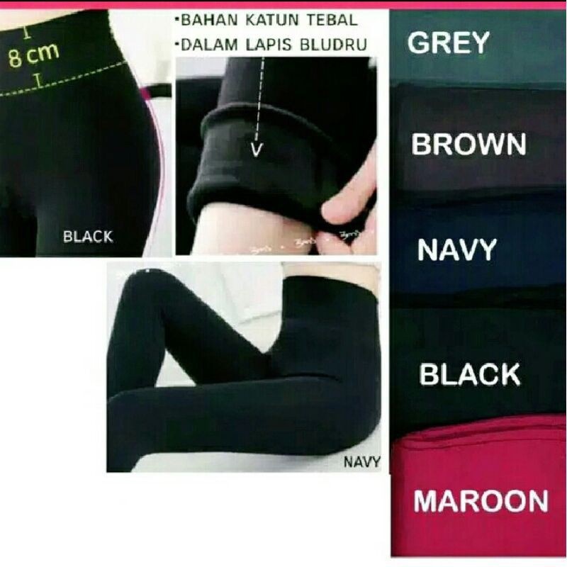 LEGGING PANJANG TEBAL FLEECE PREMIUM / LEGGING  PANJANG POLOS TEBAL