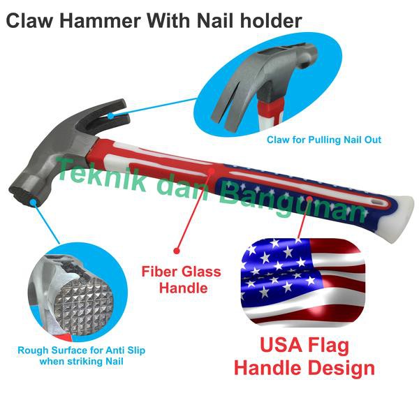 Claw Hammer/Martil Kambing Mod. Bendera Amerika 16oz