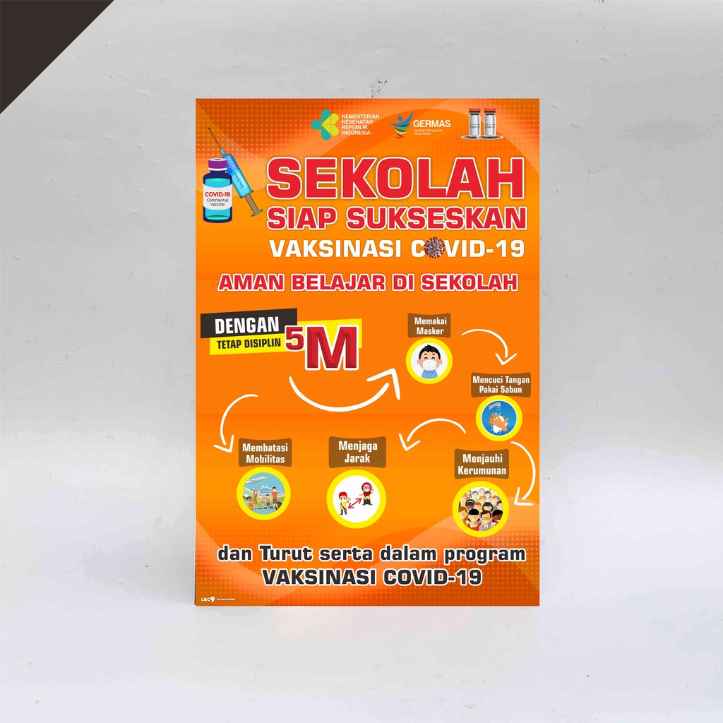 Jual Poster Sekolah, Model 001. Poster Sekolah Siap Tatap Muka, Siap ...