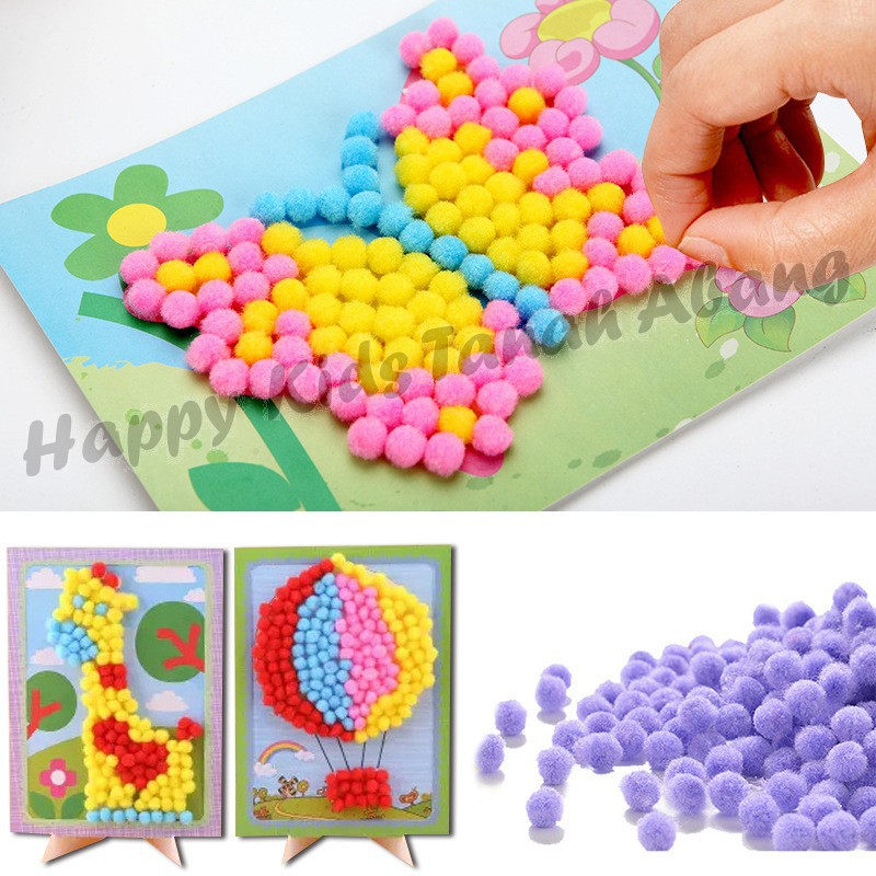 MAINAN KEKREATIVAN ANAK / DIY MAINAN EDUKASI ANAK / MAINAN TEMPEL POM POM / MAINAN TEMPEL BOLA