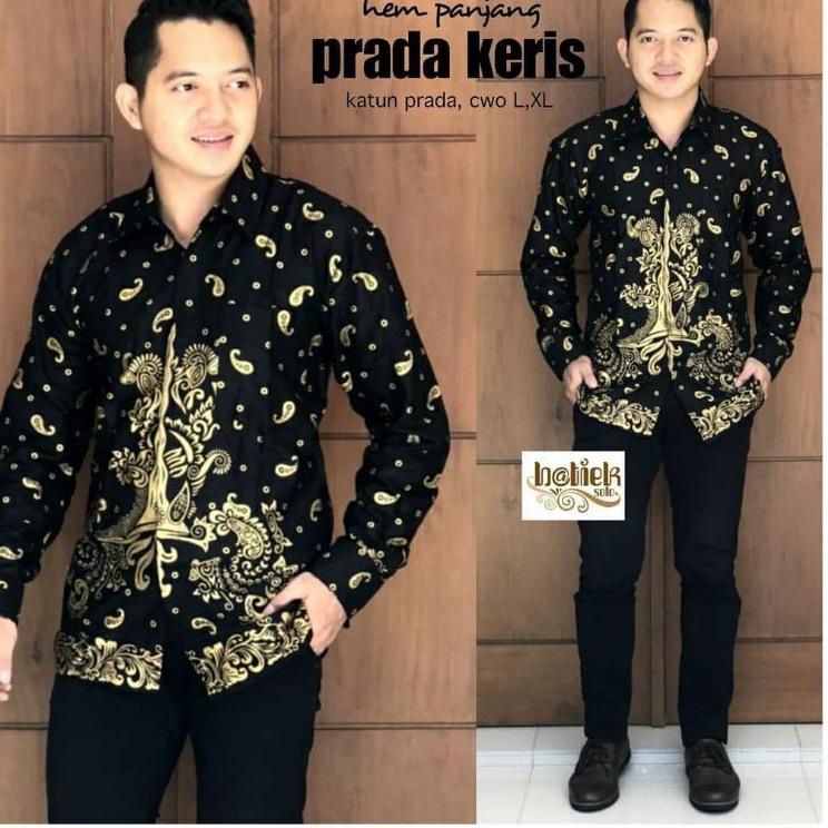Serbuuuu.. BAJU KEMEJA BATIK KANTOR PRIA LENGAN PANJANG FASHION SOLO BW 246
