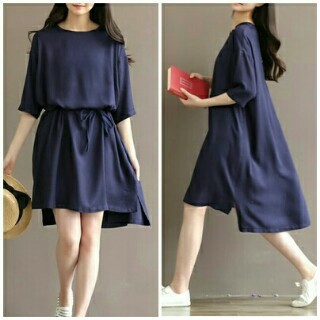 [Dress Lea Varian Warna RO] Dress Wanita Twiscont Navy/Hitam/Merah