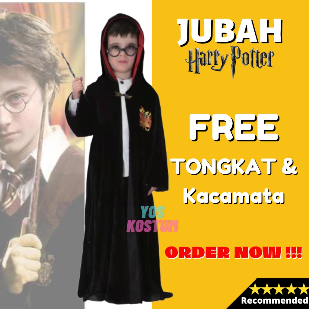 Jubah Harry Potter Anak Kostum Cosplay Halloween Impor Karnaval