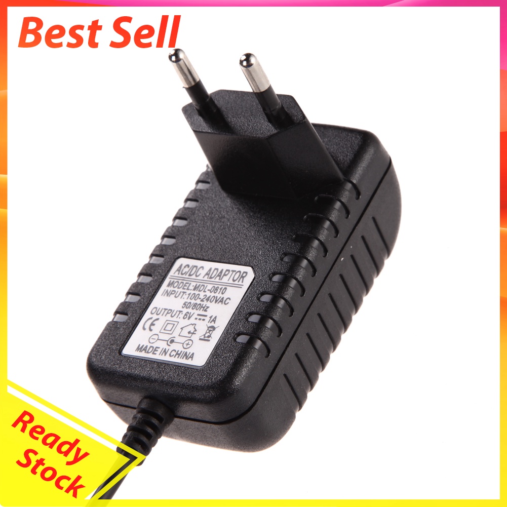 AC 100-240V Converter Adapter DC 5.5 x 2.5MM 6V 1A 1000mA Charger EU Plug