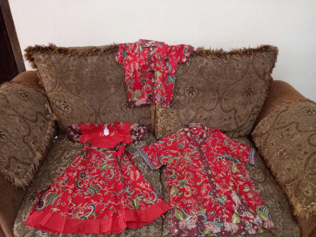 Sarimbit/ Couple Rok N Blus Batik Wanita Alena Gentong Merah