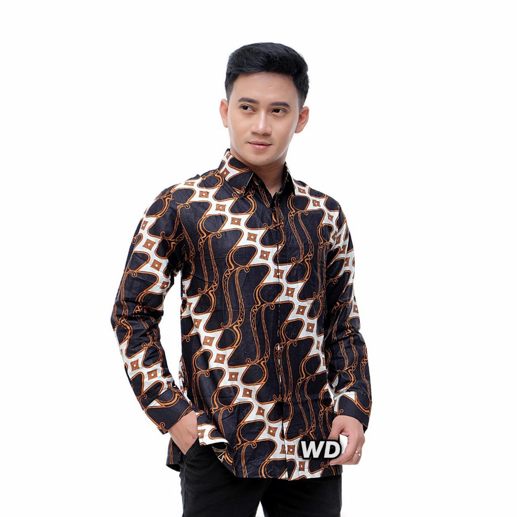 Kemeja Batik Pria Ppbtk07 Modern Lengan Panjang Casual Modis Trendy Masa Kini M L Xl Asli Pekalongan