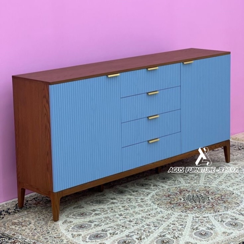 DRESER CABINET CREDENZA NATURAL KLASIK (meja laci meja cabinet meja dreser)