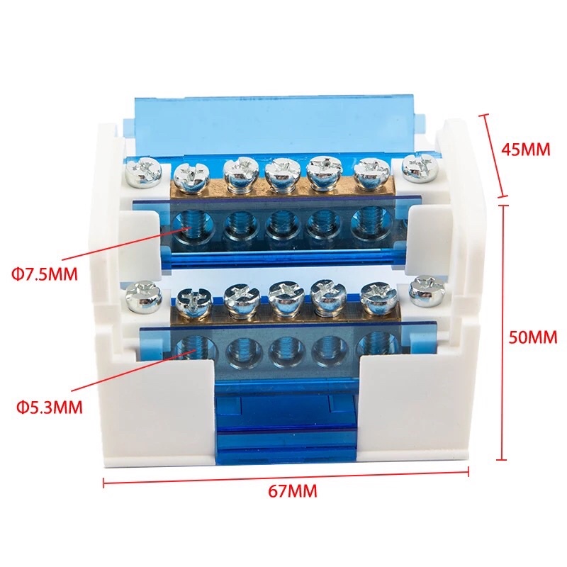 Konektor WKH207 125A 500V Distribution Box DIN Rail Terminal Block JUNCTION BOX