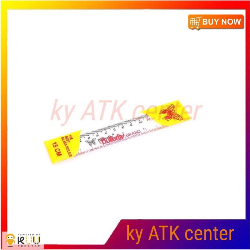 

Penggaris Butterfly 15 cm Per Pcs / Ecer satuan Mika Glass Ruller Butterfly