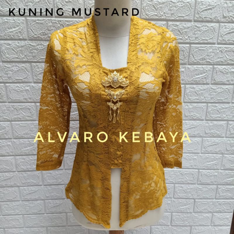 Kebaya kutubaru brokat halus bigsize jumbo strait modern atasan brukat ready stock real pict siap pakai bahan adem