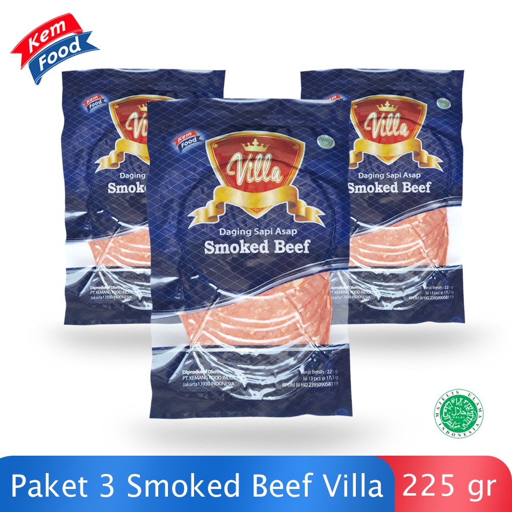 Villa Paket 3 Pack Smoked Beef Premium - 225 gr