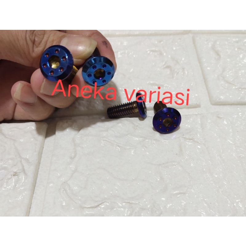 Baut piringan probolt stainless blue bintik 1 set 4pcs