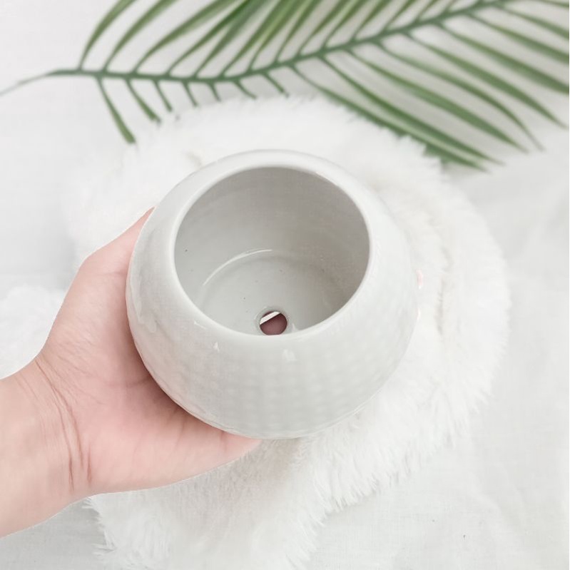 Pot Keramik Bulat/ Pot Bulat Besar