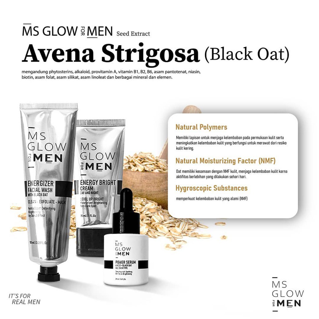 MS Glow For Men Paket Wajah Basic Rumah Cantik Paket Perawatan Mecerahkan Kulit Wajah