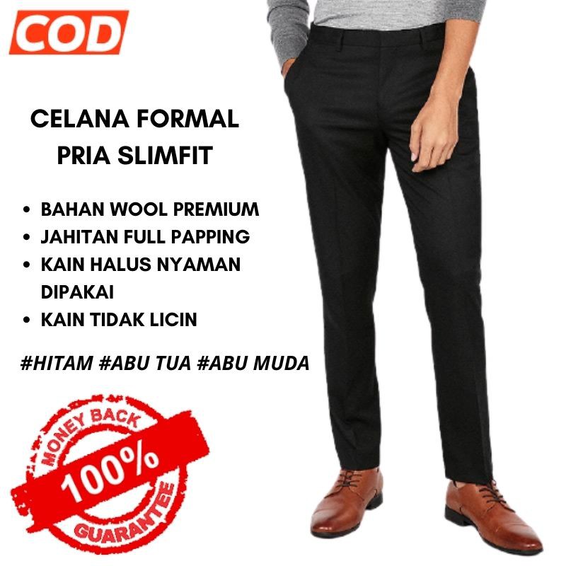 CELANA KANTOR KERJA FORMAL BAHAN PANJANG HITAM DASAR PRIA CELANA KANTOR KERJA FORMAL BAHAN PANJANG HITAM DASAR PRIA