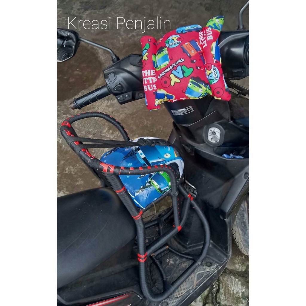 Kursi Boncengan Anak Motor Matic Free Full Sabuk Bantal dan Stang / Boncengan anak rotan motor matic  / Dudukan Anak Motor Matic / Kursi Boncengan matic Anak Motor Matic / Kursi Boncengan Anak  Motor Matic / Bangku Boncengan Anak Motor Matic / Kursi Rotan