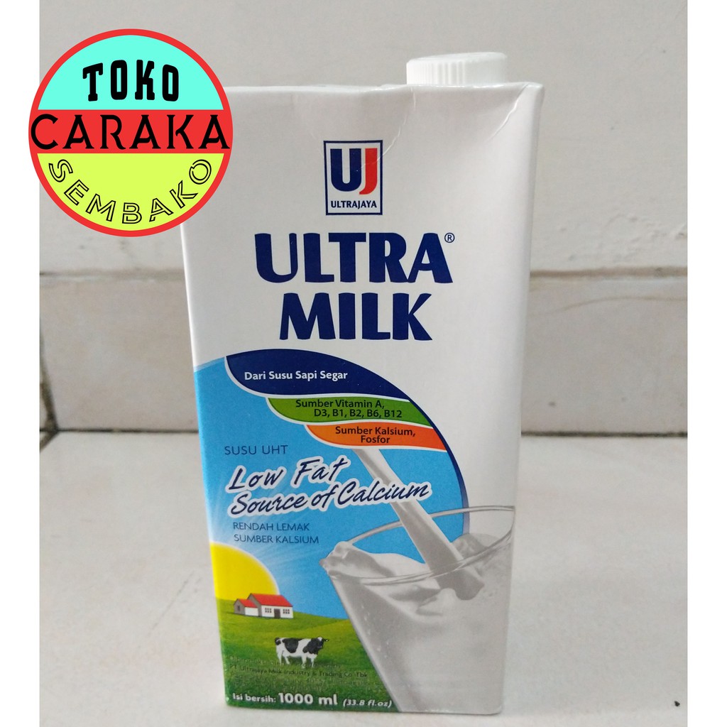 

Susu UHT Ultra Milk Low Fat Lowfat - Putih - Plain 1000ml - 1lt