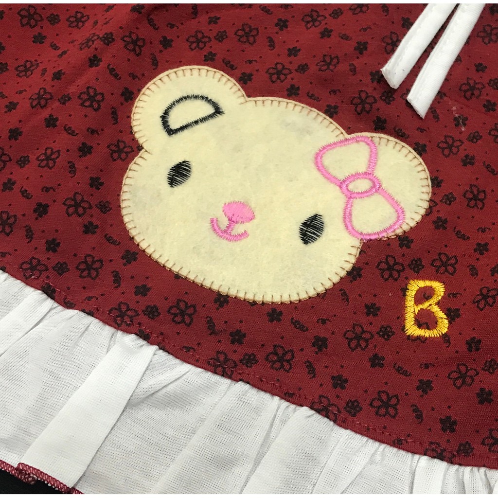 BAYIe - Baju bayi Perempuan Dress motif PITA BEAR PLANET KIDS usia 0-12 bulan / Pakaian anak Cewek