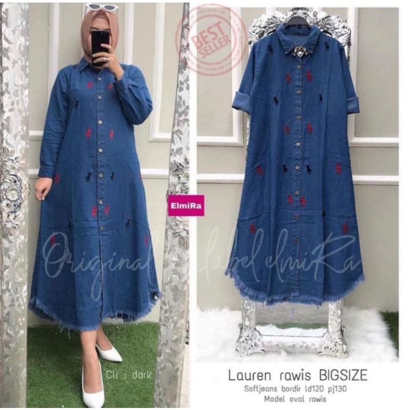 GAMIS JEANS RAWIS JUMBO LAUREN RAWIS BIGSIZE BY ELMIRA