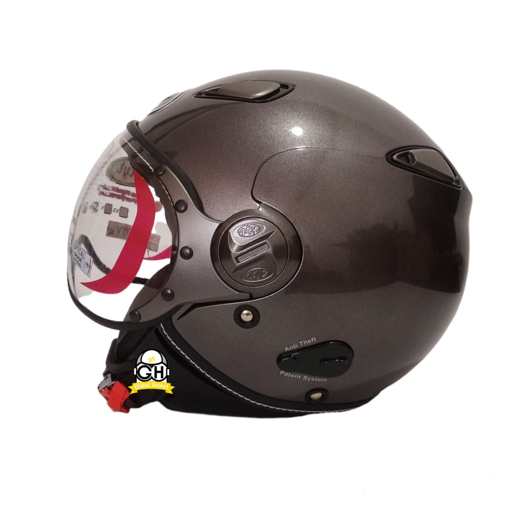 HELM KYT ELSICO SOLID GUNMET HALF FACE KYT HELM HALF FACE KYT ELSICO GUNMETAL