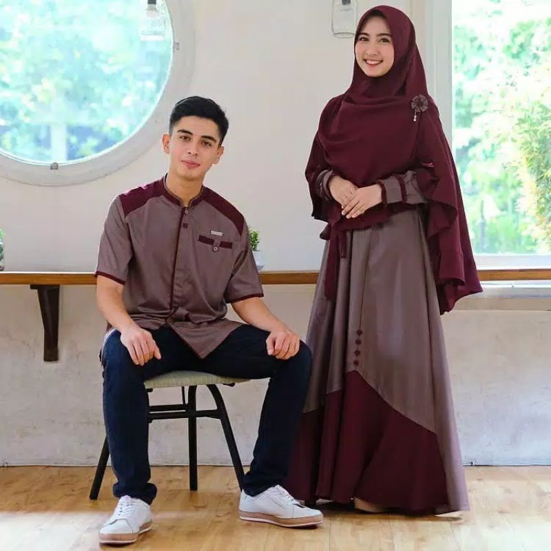 Samawa Couple Syar'i set/Original/ Baju Muslim Wanita Dan Pria
