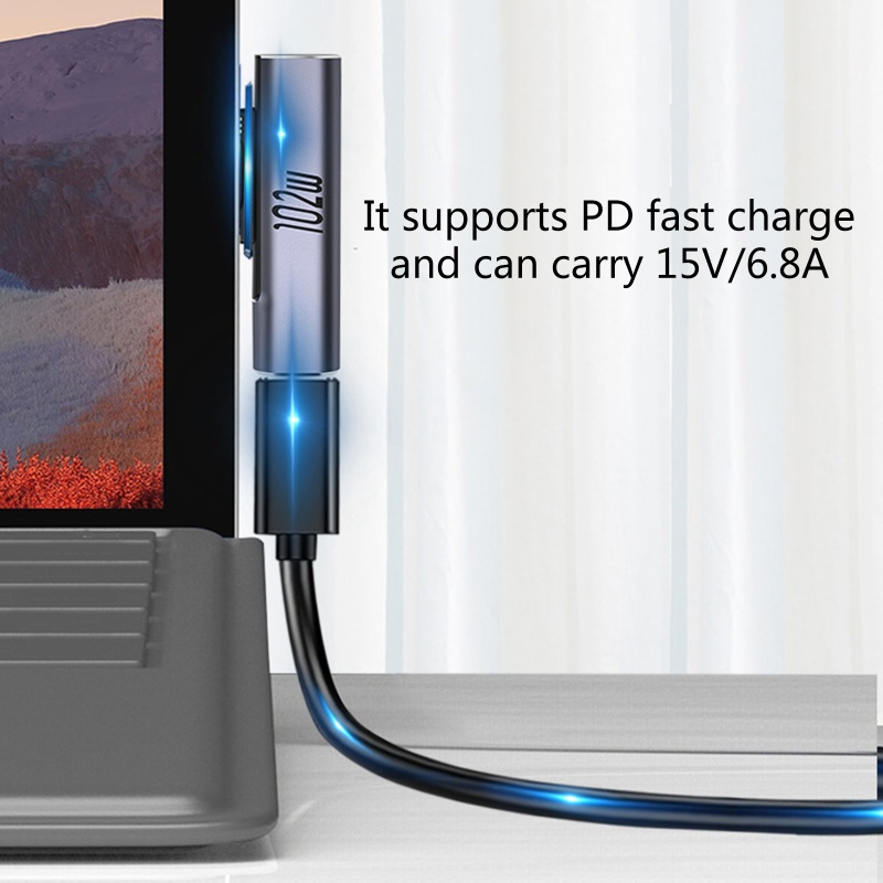 Btsg 102W USB-C Tipe C Female PD Fast Charging Adapterkonektor Untuk Surface Pro3 4 5