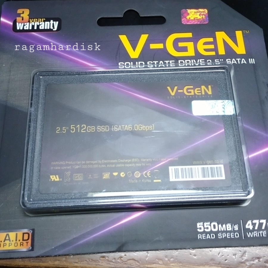 SSD V-Gen 512GB / Sata 3 VGen 512 GB