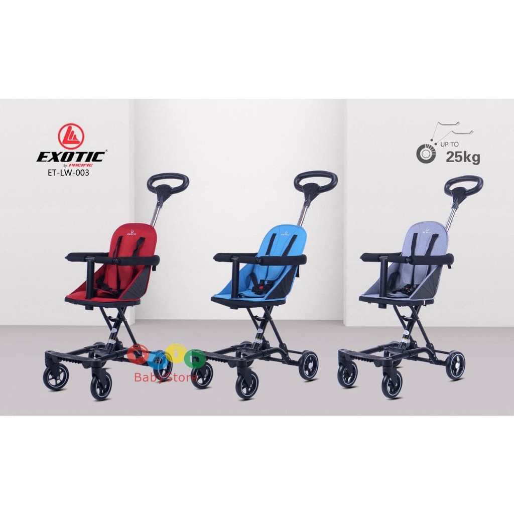 STROLLER EXOTIC LW 003 WARNA HITAM BLACK KERETA DORONG ANAK TRIKE