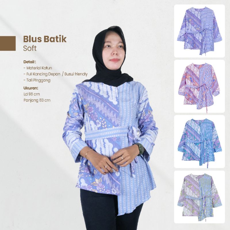 Blus Batik Soft Lengan Panjang matt katun