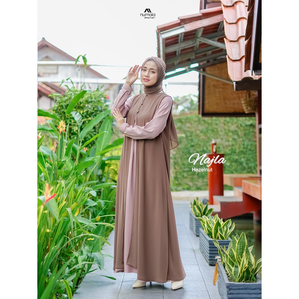 Gamis Outer Set Hazelnut (Najla Set By Numaia)