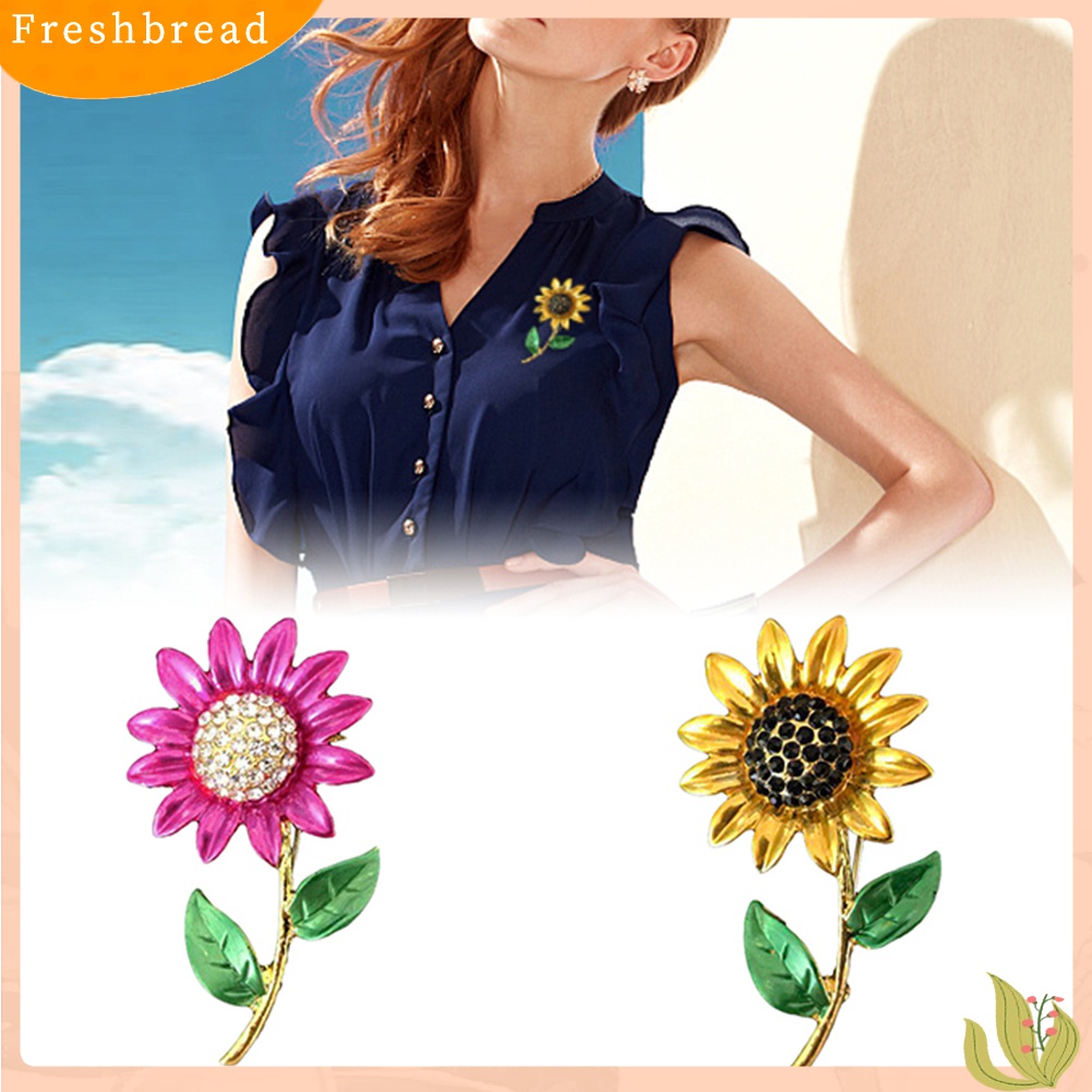 [ TERLARIS]Women Fashion Rhinestone Jewelry Gift Clothes Badge Decor Sunflower Brooch Pin