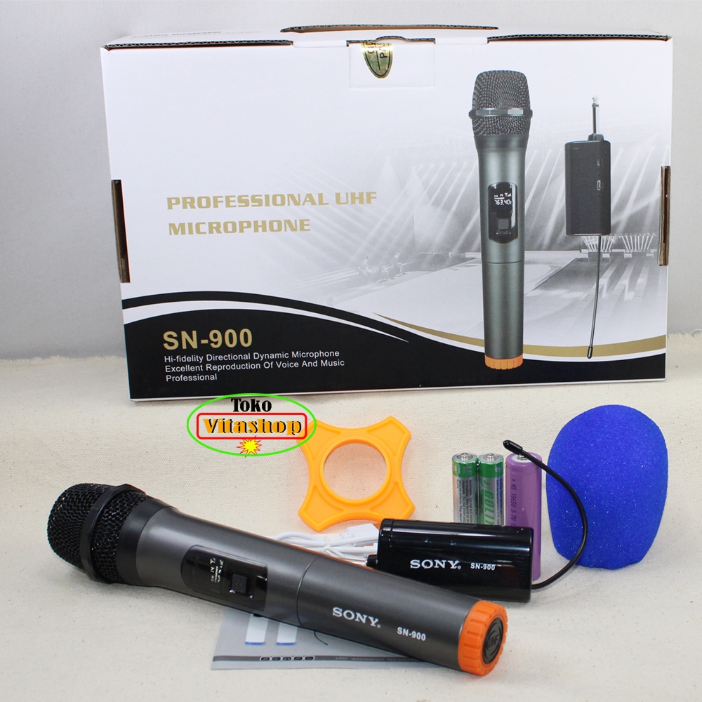 MIC WIRELESS SONY SN-900 MICROPHONE MIK KARAOKE WERLES TANPA KABEL