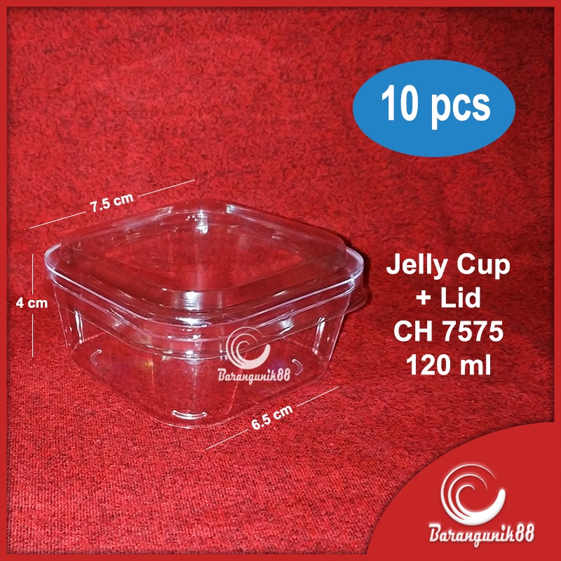 Jelly Cup Gelas Puding Agar-agar CH 7575 Lid 120 ml Food Grade Isi 10 Pcs