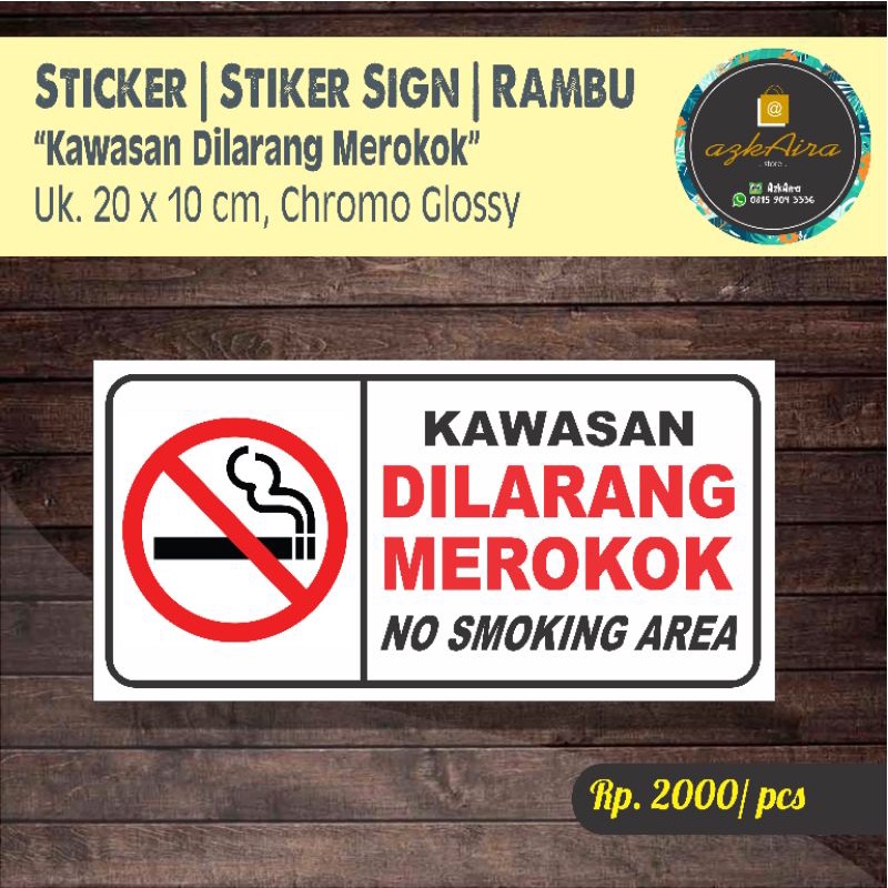 

Sticker Stiker Sign Rambu K3 Kawasan Dilarang Merokok - Uk. 20x10 cm