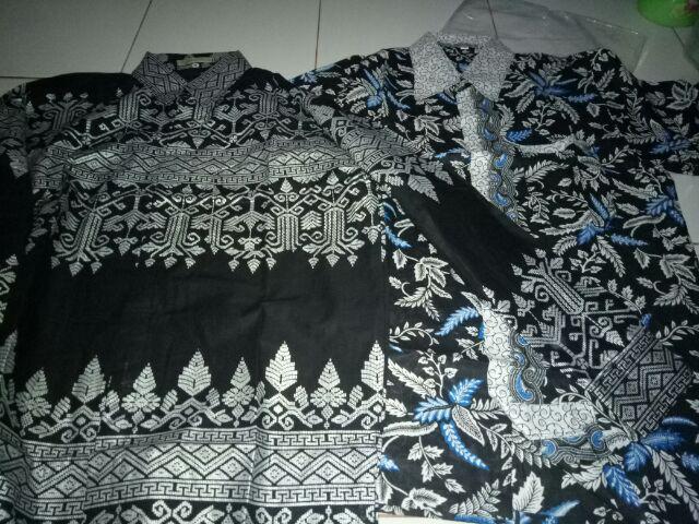 Kemeja Batik Pria Pendek Blarak Biru