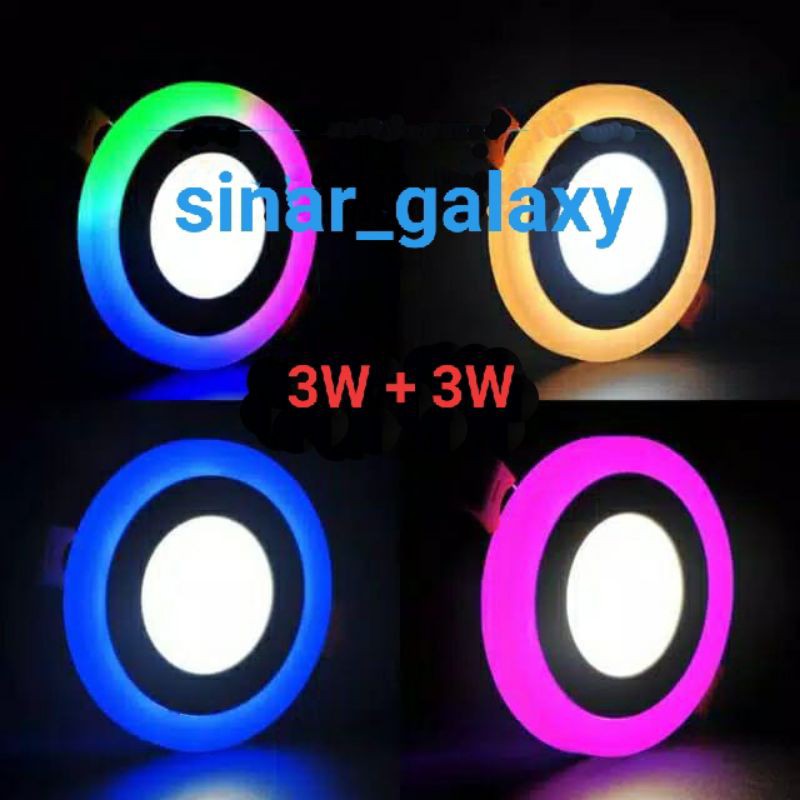 DOWNLIGHT LED PANEL 2WARNA 3W+3W BULAT