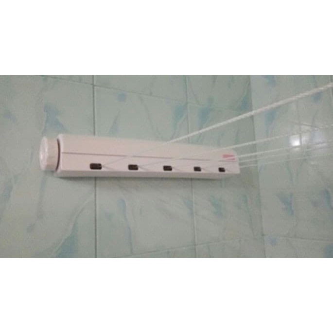 Tali Jemuran Baju Praktis Wall Mount Retractable 5 Tali