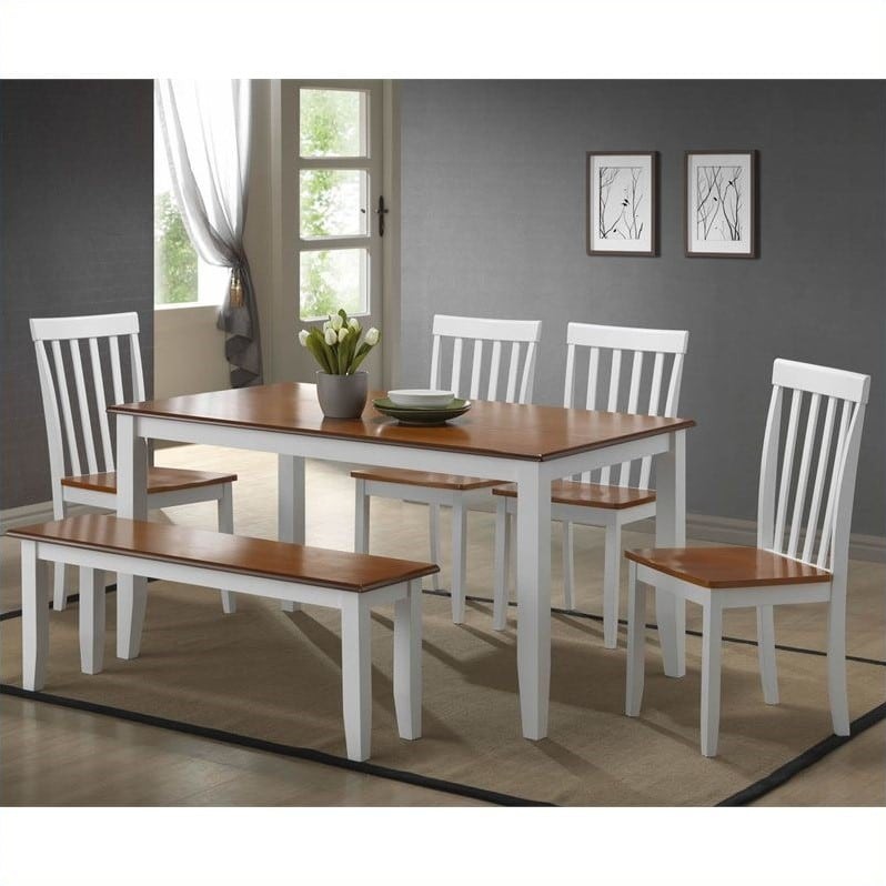 Set Meja Makan Minimalis Duco putih brown