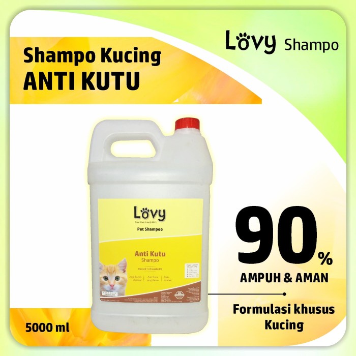 Shampo Kucing Anti Kutu Shampoo Kucing Sampo Kucing LOVY 5 LITER