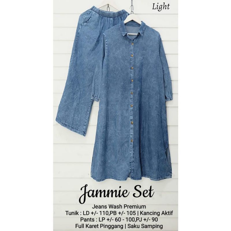 Jammie Set Wanita Jeans Wash Premium Original Product